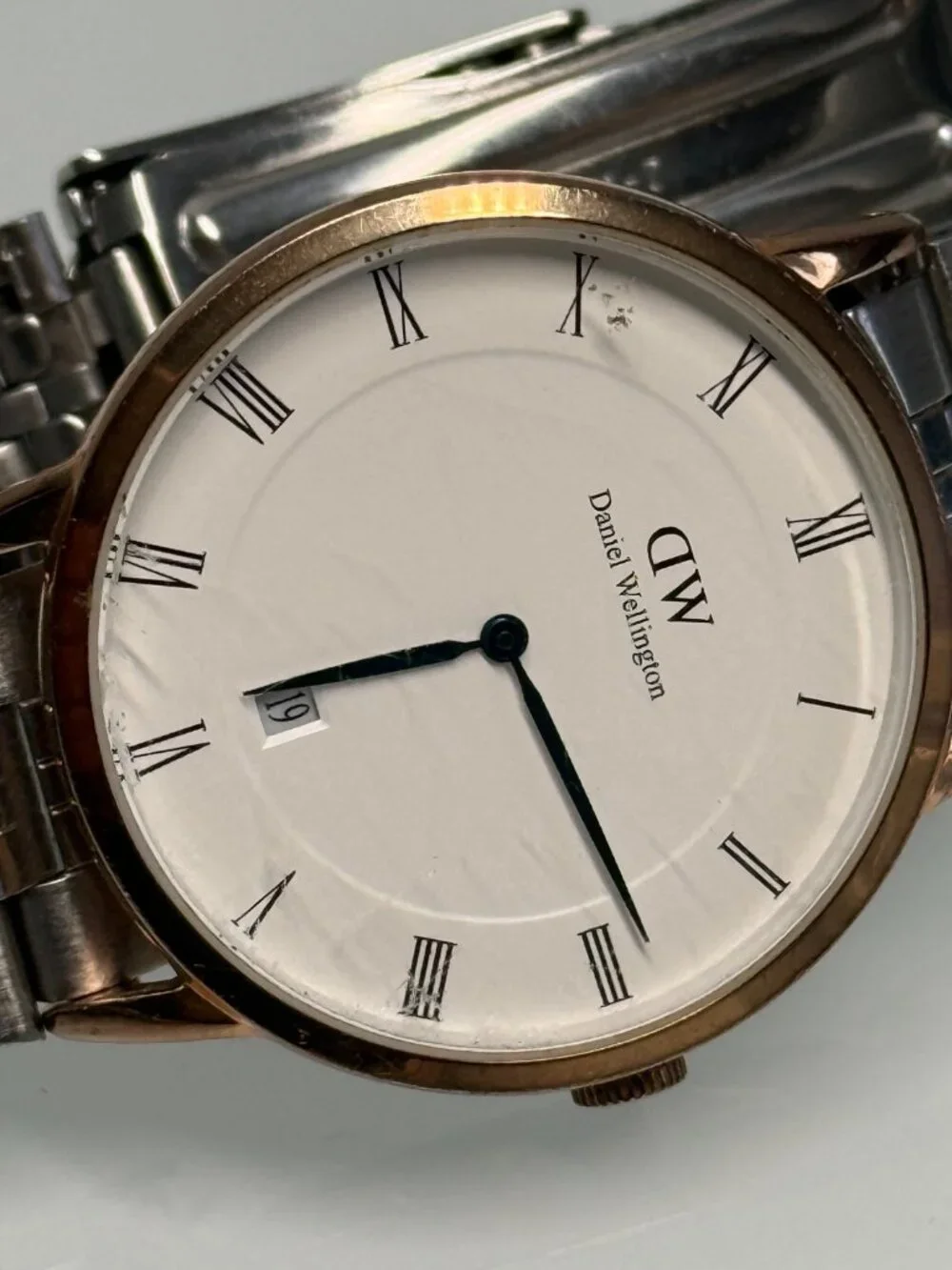 Daniel Wellington DW Men's Watch Roman Numerals Date Two Tone Stainless Steel